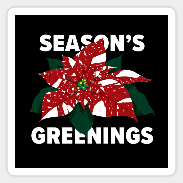 Poinsettia Greetings #3 Magnet by LEO+SKYLAR